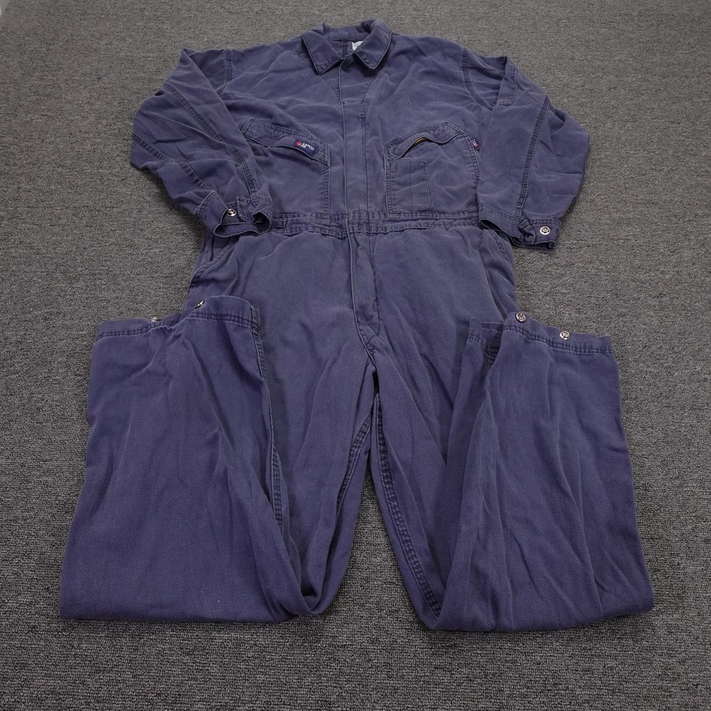 Lapco FR Coveralls Mens Large Regular Blue Cotton Twill Flame Resistant Workwear
